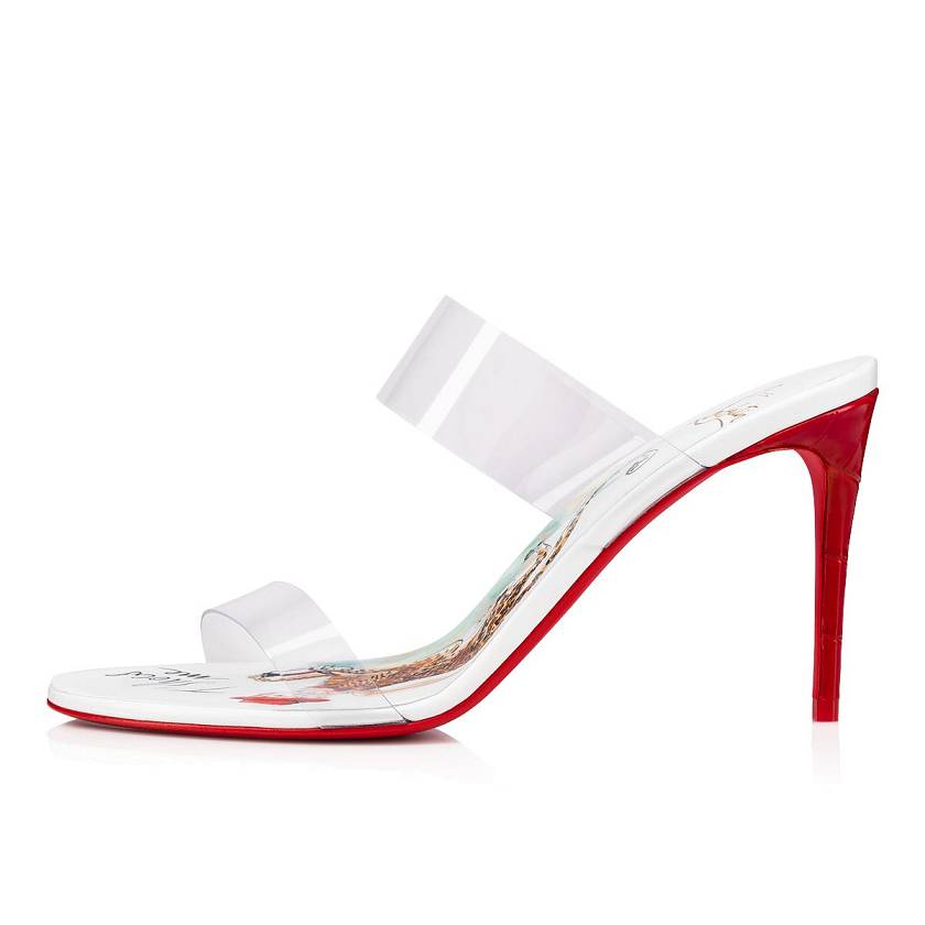 Women's Christian Louboutin Just Nothing T'shoes Me 85mm Pvc Mules - Multicolor [1970-568]